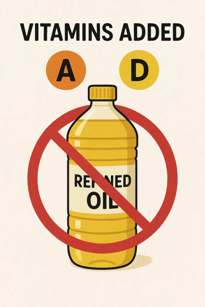 How vitamins are added to refined oil?